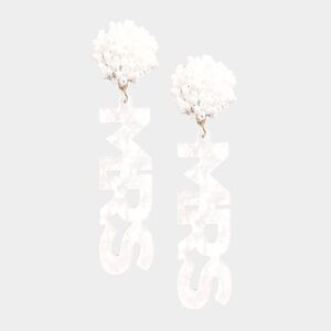 White Pearl Dangle Statement Earrings